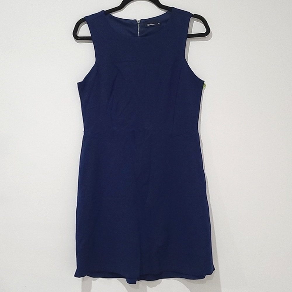 Blue dress with silver zipper
